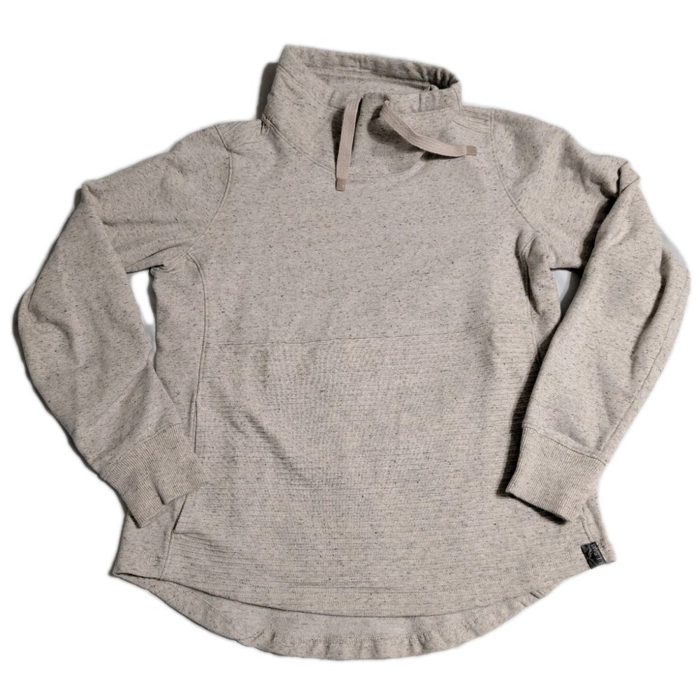 LL Bean Womens Cowl‎ Neck Pullover Sweatshirt Small Petite Oatmeal Heather